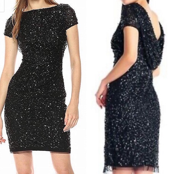 Adrianna Papell beaded fully beaded short dress - Picture 4 of 5